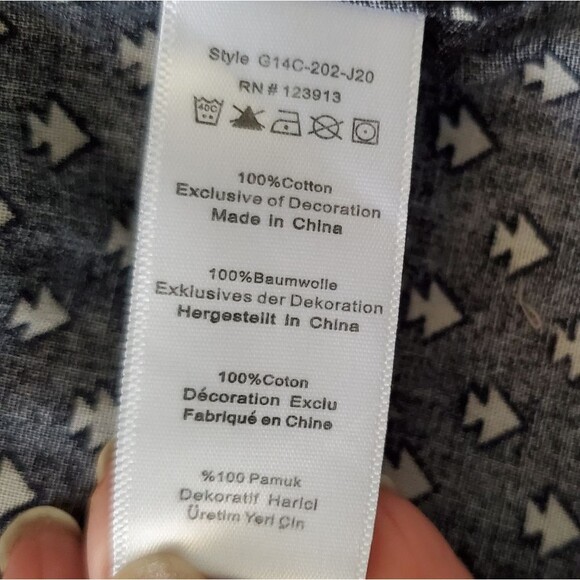 NWT Jachs Girlfriend Women's Button-down Shirt Small Blue Cream Cotton Flannel - Picture 9 of 9